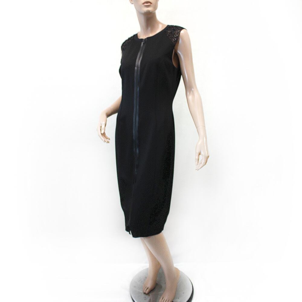Elie Tahari designer minimalist old money black bodycon dress size 10